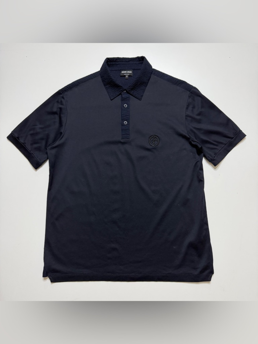 Giorgio Armani Navy Blue Logo Polo Shirt